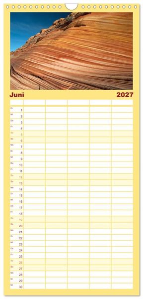 Produktbild: Familienplaner 2027 - Paria Canyon - The Wave Naturwunder mit 5 Spalten (Wandkalender, 21 x 45 cm) CALVENDO