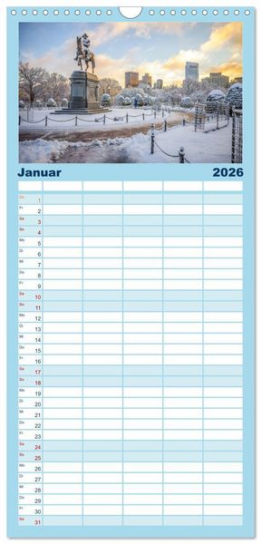 Produktbild: Familienplaner 2026 - Boston - The Hub of the Universe mit 5 Spalten (Wandkalender, 21 x 45 cm) CALVENDO