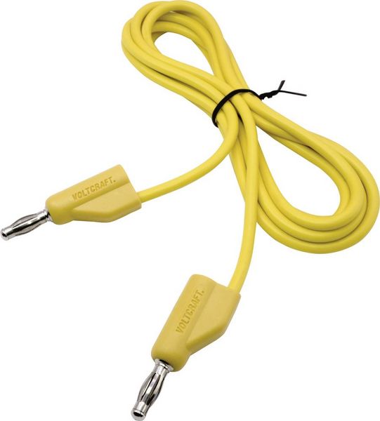 Produktbild: VOLTCRAFT MSB-300 Messleitung Lamellenstecker 4mm Silikon 1.50m Gelb 1St.