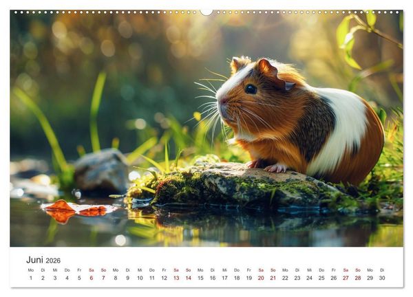 Produktbild: Wuschelbande - Ein Jahr voller Meerschweinchen (Wandkalender 2026 DIN A2 quer), CALVENDO Monatskalender