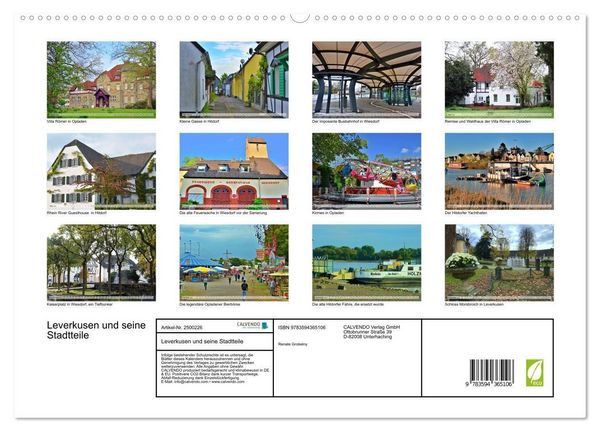 Produktbild: Leverkusen und seine Stadtteile (hochwertiger Premium Wandkalender 2027 DIN A2 quer), Kunstdruck in Hochglanz
