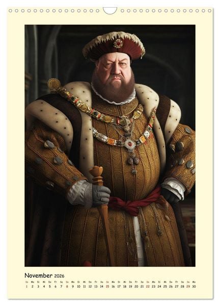 Produktbild: Mittelalter Portraits. Inspiriert vom K&ouml;nigshaus der Tudors (Wandkalender 2026 DIN A3 hoch), CALVENDO Monatskalender