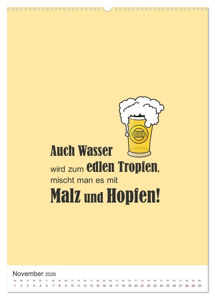 Produktbild: TRINKSPR&Uuml;CHE rund um Bier, Wein und Co. &hellip; (hochwertiger Premium Wandkalender 2026 DIN A2 hoch), Kunstdruck in Hochglanz