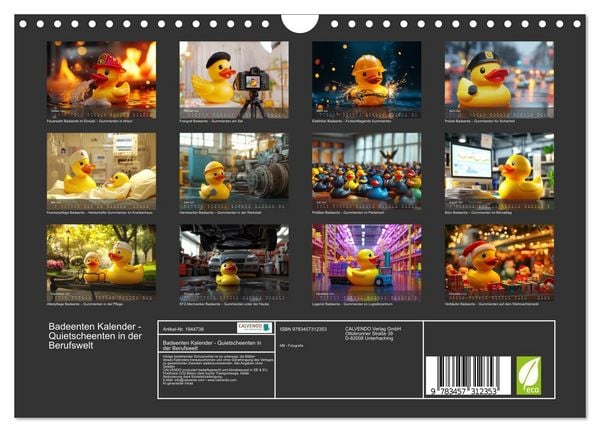 Produktbild: Badeenten Kalender - Quietscheenten in der Berufswelt (Wandkalender 2026 DIN A4 quer), CALVENDO Monatskalender