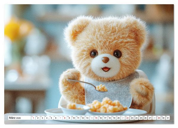 Produktbild: Teddy Babykalender - Jeden Monat zum Knuddeln s&uuml;&szlig; (Tischkalender 2026 DIN A5 quer), CALVENDO Monatskalender