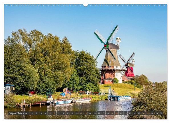 Produktbild: Maritime K&uuml;stenorte - von Greetsiel, &uuml;ber Neuharlingersiel bis Schillig (hochwertiger Premium Wandkalender 2026 DIN A2 quer), Kunstdruck in Hochglanz
