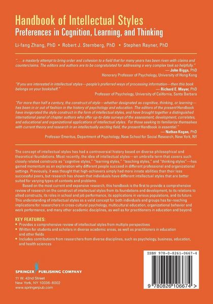Produktbild: Handbook of Intellectual Styles