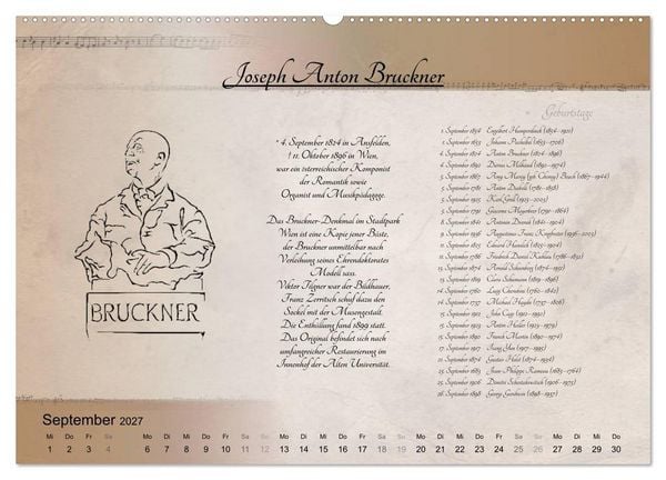 Produktbild: Von Mozart bis Beethoven (hochwertiger Premium Wandkalender 2027 DIN A2 quer), Kunstdruck in Hochglanz