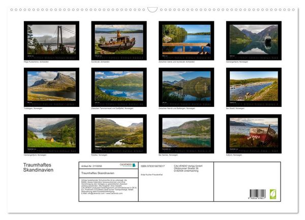 Produktbild: Traumhaftes Skandinavien (Wandkalender 2026 DIN A2 quer), CALVENDO Monatskalender