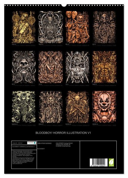 Produktbild: BLOODBOY/ HORROR ILLUSTRATION V1 (hochwertiger Premium Wandkalender 2026 DIN A2 hoch), Kunstdruck in Hochglanz