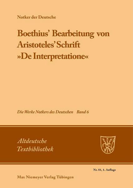 Produktbild: Boethius' Bearbeitung von Aristoteles' Schrift 'De Interpretatione'