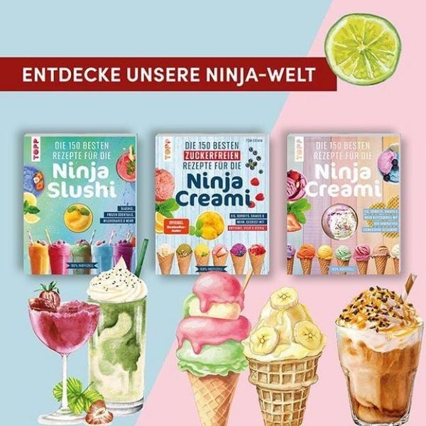 Produktbild: Die 150 besten zuckerfreien Rezepte f&uuml;r die Ninja Creami