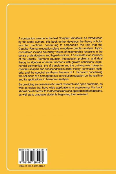 Produktbild: Complex Analysis and Special Topics in Harmonic Analysis