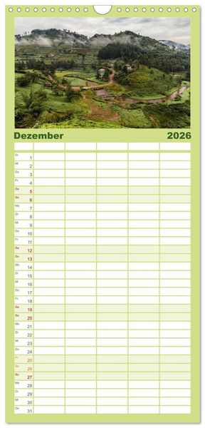 Produktbild: Familienplaner 2026 - Uganda - ein Land der Vielfalt mit 5 Spalten (Wandkalender, 21 x 45 cm) CALVENDO