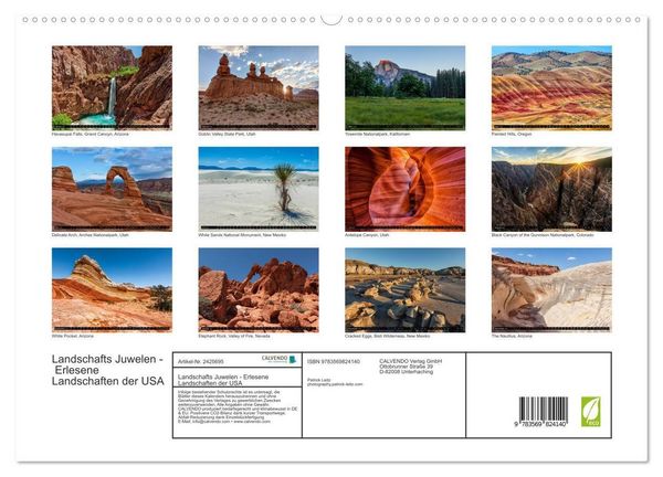 Produktbild: Landschafts Juwelen - Erlesene Landschaften der USA (hochwertiger Premium Wandkalender 2027 DIN A2 quer), Kunstdruck in Hochglanz
