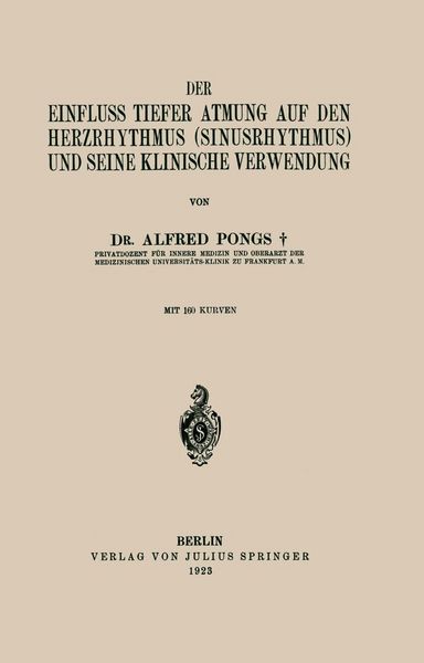 Produktbild: Der Einfluss Tiefer Atmung auf den Herzrhythmus (Sinusrhythmus) und Seine Klinische Verwendung