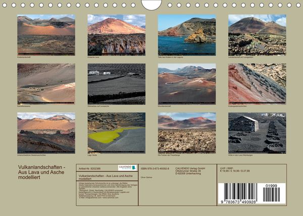 Produktbild: Vulkanlandschaften - Aus Lava und Asche modelliert (Wandkalender 2022 DIN A4 quer)