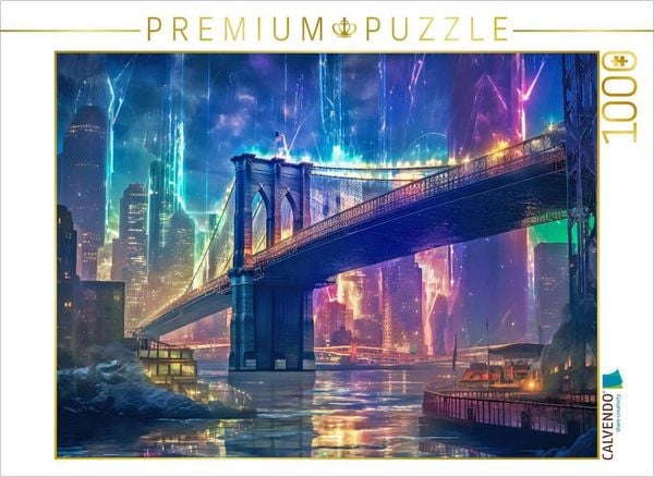 Produktbild: CALVENDO Puzzle Brooklyn Bridge, New York City | 1000 Teile Lege-Gr&ouml;&szlig;e 64x48cm Foto-Puzzle f&uuml;r gl&uuml;ckliche Stunden