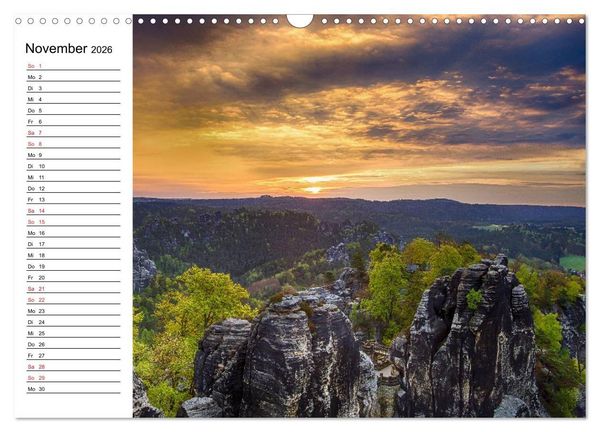 Produktbild: S&auml;chsische Schweiz &ndash; Impressionen (Wandkalender 2026 DIN A3 quer), CALVENDO Monatskalender