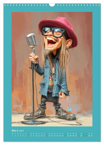 Produktbild: Rock-Rhythmus. Karikaturen zwischen Kunst und Kult (Wandkalender 2027 DIN A3 hoch), CALVENDO Monatskalender