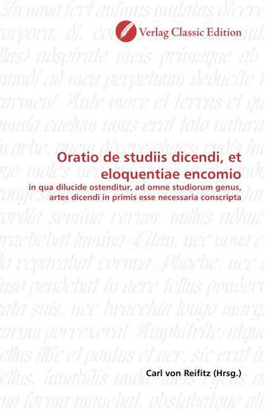 Produktbild: Oratio de studiis dicendi, et eloquentiae encomio