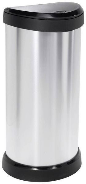 Produktbild: Curver DECO Bin 240641 M&uuml;lleimer 40l (B x H x T) 335 x 685 x 285mm Silber, Schwarz 1St.