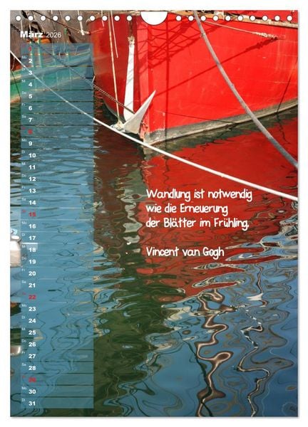 Produktbild: maritim inspiriert / Geburtstagskalender (Wandkalender 2026 DIN A4 hoch), CALVENDO Monatskalender