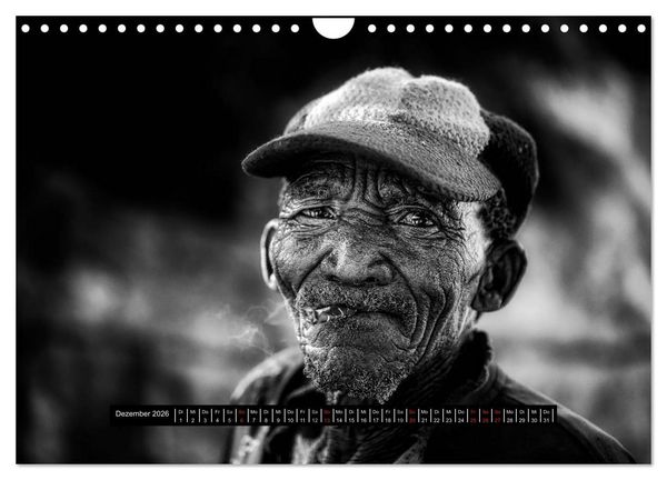 Produktbild: Menschen Afrikas schwarzwei&szlig; (Wandkalender 2026 DIN A4 quer), CALVENDO Monatskalender