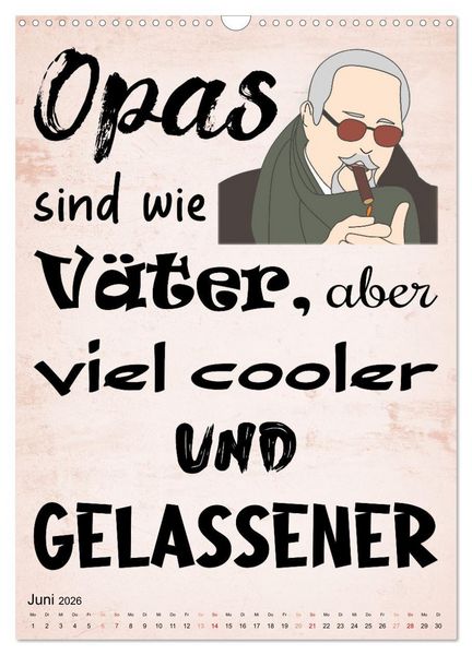 Produktbild: Opa ist der Coolste (Wandkalender 2026 DIN A3 hoch), CALVENDO Monatskalender
