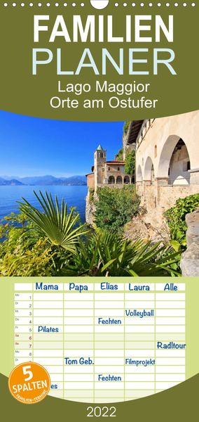 Produktbild: Lago Maggiore - Orte am Ostufer - Familienplaner hoch (Wandkalender 2022 , 21 cm x 45 cm, hoch)