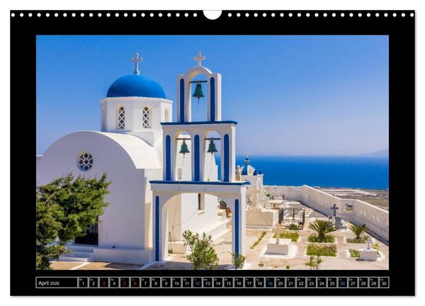 Produktbild: Kalimera Thira - Santorini, die sch&ouml;nste der Kykladen stellt sich vor (Wandkalender 2026 DIN A3 quer), CALVENDO Monatskalender