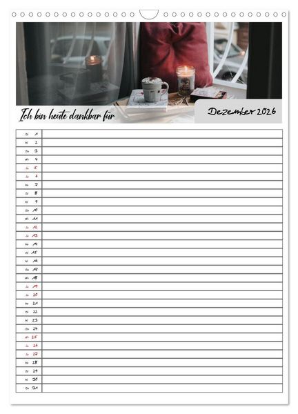 Produktbild: Ich bin dankbar - ein Jahr voller Achtsamkeit (Wandkalender 2026 DIN A3 hoch), CALVENDO Monatskalender