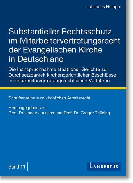 Produktbild: Substantieller Rechtsschutz im Mitarbeitervertretungsrecht der Evangelischen Kirche in Deutschland