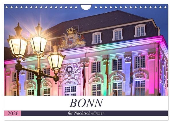 BONN für Nachtschwärmer (Wandkalender 2026 DIN A4 quer), CALVENDO Monatskalender