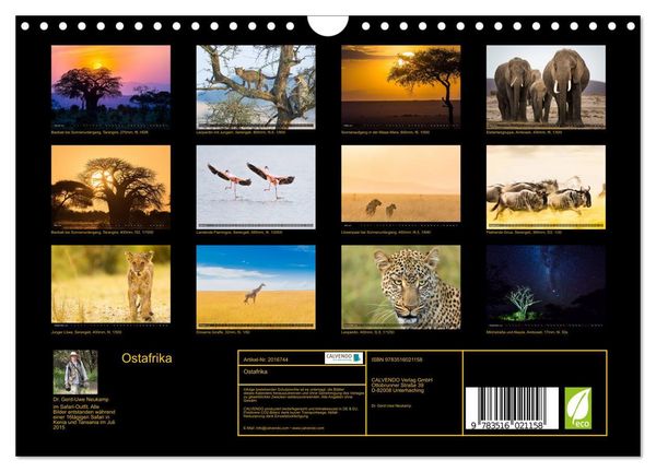 Produktbild: Ostafrika (Wandkalender 2026 DIN A4 quer), CALVENDO Monatskalender
