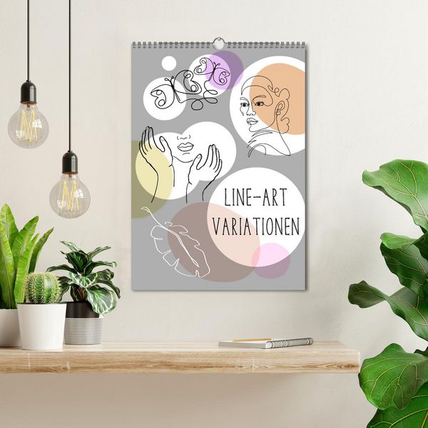 Produktbild: Line-Art Variationen (Wandkalender 2026 DIN A3 hoch), CALVENDO Monatskalender