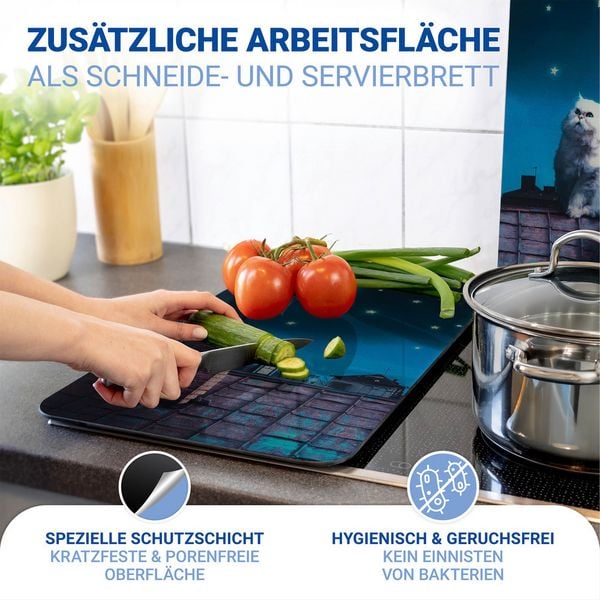 Produktbild: Herdabdeckplatte Universal Mod. Moon Cat, 2er Set, f&uuml;r alle Herdarten geeignet