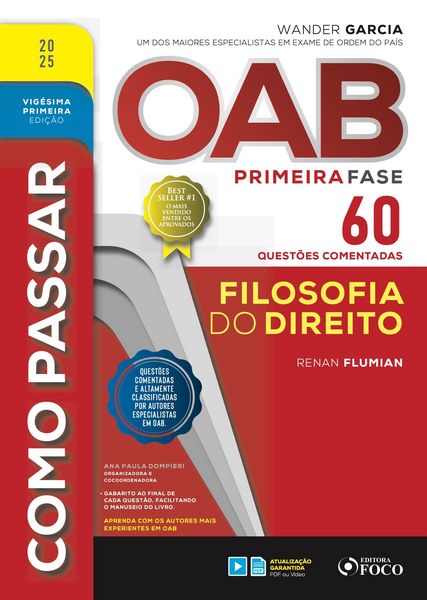 Produktbild: Como passar OAB primeira fase - 60 quest&otilde;es comentadas - Filosofia do direito