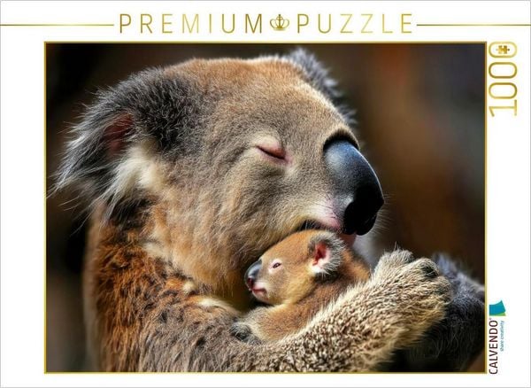 Produktbild: CALVENDO Puzzle Eine Koalamama, die ihr Neugeborenes liebevoll an ihr Gesicht dr&uuml;ckt | 1000 Teile Lege-Gr&ouml;&szlig;e 64x48cm Foto-Puzzle f&uuml;r gl&uuml;ckliche Stunde