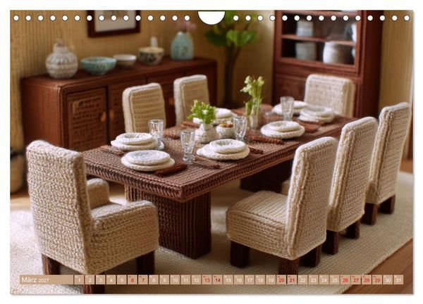 Produktbild: Amigurumi Wohnwelten. Textiles Interior Design mit Charme (Wandkalender 2027 DIN A4 quer), CALVENDO Monatskalender