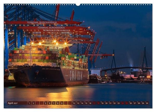 Produktbild: Magic Nights Containerschiffe (Wandkalender 2027 DIN A2 quer), CALVENDO Monatskalender