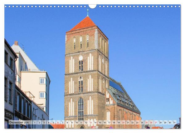 Produktbild: Hansestadt Rostock Historischer Stadtkern bis Warnem&uuml;nde (Wandkalender 2026 DIN A3 quer), CALVENDO Monatskalender