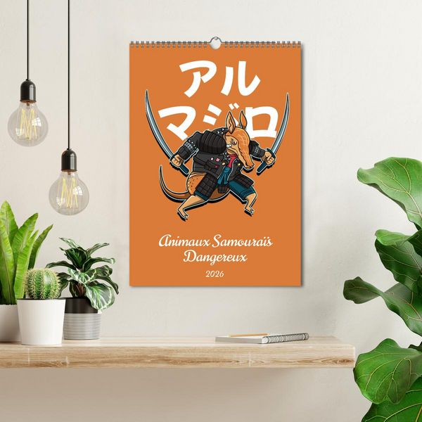 Produktbild: Animaux Samoura&iuml;s Dangereux (Calendrier mural 2026 DIN A3 horizontal), CALVENDO calendrier mensuel
