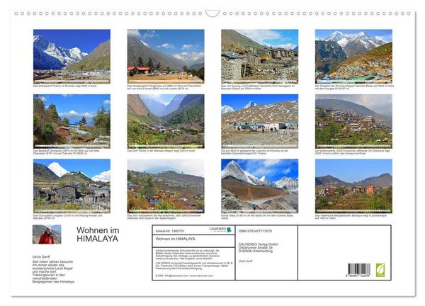 Produktbild: Wohnen im HIMALAYA (Wandkalender 2026 DIN A2 quer), CALVENDO Monatskalender