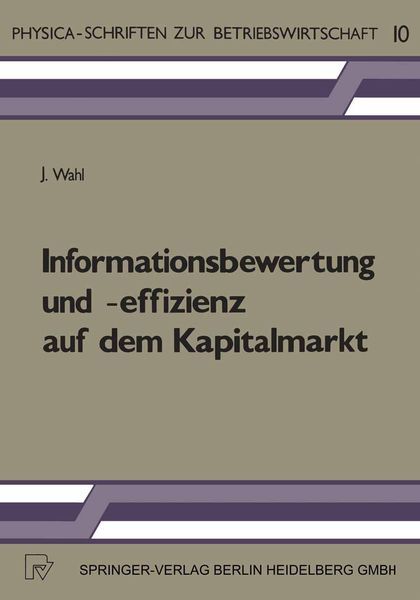 Produktbild: Informationsbewertung und -effizienz auf dem Kapitalmarkt