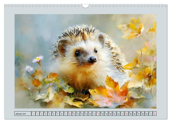 Produktbild: Igel. Kleine Gl&uuml;cksbringer im Garten (Wandkalender 2027 DIN A3 quer), CALVENDO Monatskalender