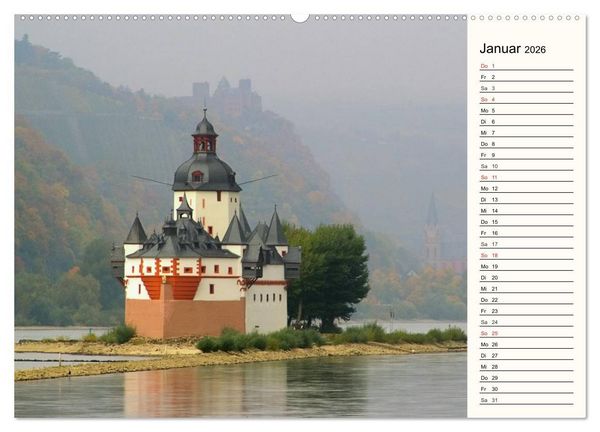 Produktbild: Der Rhein. Oberes Mittelrheintal von Bingen bis Koblenz (hochwertiger Premium Wandkalender 2026 DIN A2 quer), Kunstdruck in Hochglanz
