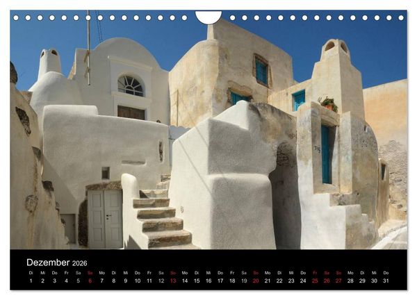 Produktbild: Santorini &ndash; Leben auf dem Vulkan (Wandkalender 2026 DIN A4 quer), CALVENDO Monatskalender