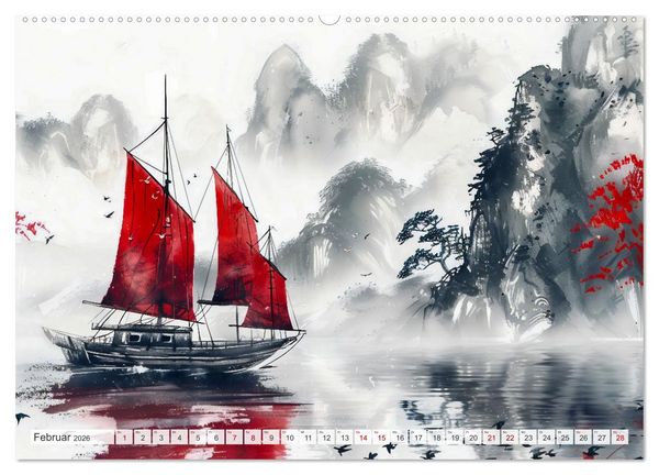 Produktbild: Die Essenz von China - Chinesische Landschaften und Symbole in Harmonie (Wandkalender 2026 DIN A2 quer), CALVENDO Monatskalender