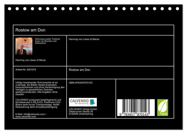 Produktbild: Rostow am Don (Tischkalender 2026 DIN A5 quer), CALVENDO Monatskalender